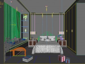 stylish bedroom complete 178 3D Model