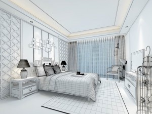 stylish bedroom complete 179 3D Model