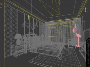 stylish bedroom complete 179 3D Model