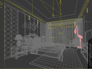 stylish bedroom complete 179 3D Model