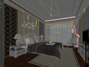 stylish bedroom complete 179 3D Model