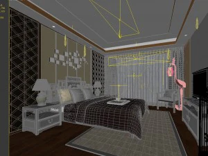 stylish bedroom complete 179 3D Model