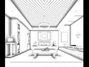stylish bedroom complete 180 3D Model
