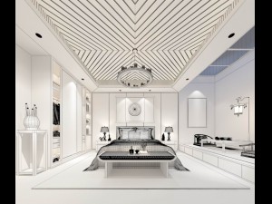 stylish bedroom complete 181 3D Model