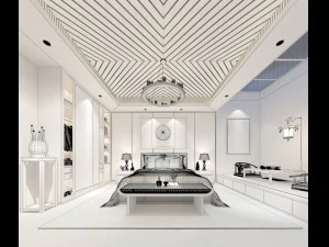 Stilvolles Schlafzimmer komplett 181 3D Modell