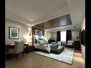stylish bedroom complete 181 Model 3D
