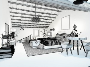 stylish bedroom complete 182 3D Модель