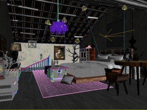 stylish bedroom complete 182 3D Модель