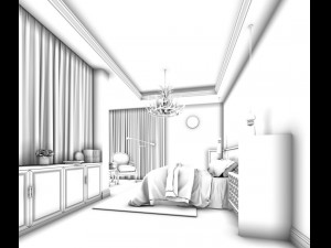 stylish bedroom complete 183 3Dモデル
