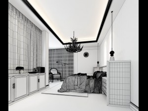 stylish bedroom complete 183 3Dモデル