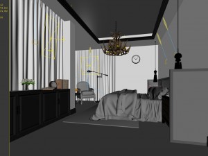 stylish bedroom complete 183 3Dモデル