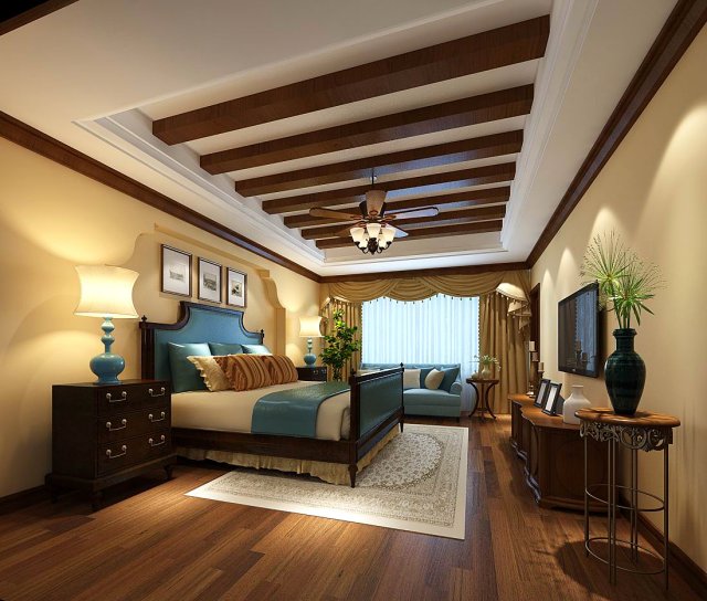 stylish bedroom complete 184 3D Model .c4d .max .obj .3ds .fbx .stl .blend 