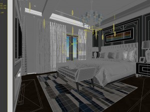 stylish bedroom complete 185 Modelo 3D