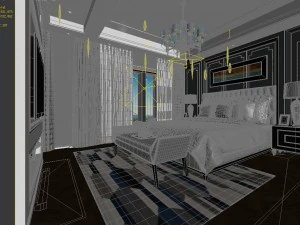 stylish bedroom complete 185 3D Model