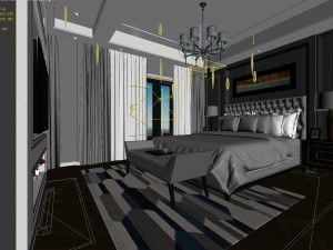 stylish bedroom complete 185 Modelo 3D