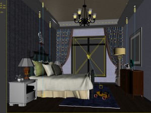 stylish bedroom complete 186 3D Модель