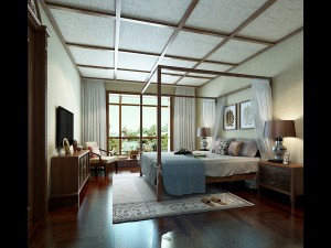 stylish bedroom complete 187 3D Model