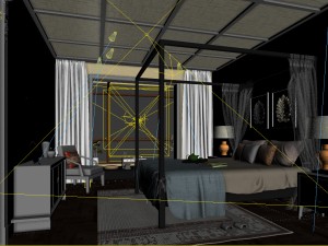 stylish bedroom complete 187 3D Model