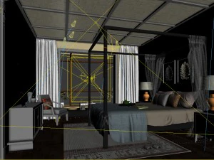 stylish bedroom complete 187 3D Model