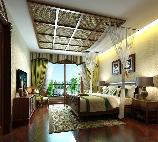 stylish bedroom complete 188 3D-Modell .c4d .max .obj .3ds .fbx .stl .blend 