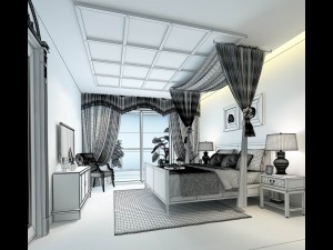 stylish bedroom complete 188 3D-Modell