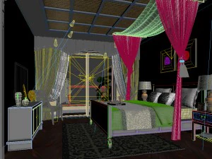 stylish bedroom complete 188 3D Model