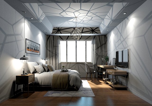 stylish bedroom complete 189 3D 模型 .c4d .max .obj .3ds .fbx .stl .blend