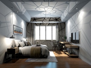 stylish bedroom complete 189 Modelo 3D