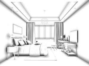 stylish bedroom complete 189 3D 模型