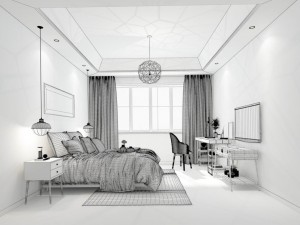 stylish bedroom complete 189 3D 模型