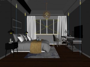 stylish bedroom complete 189 3D 模型