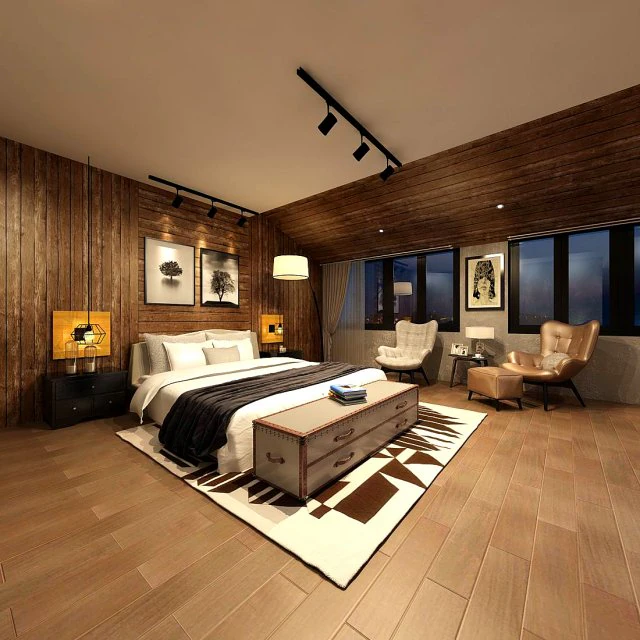 stylish bedroom complete 190 3D Model .c4d .max .obj .3ds .fbx .stl .blend 