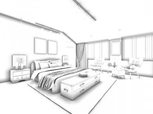 stylish bedroom complete 190 3D Model