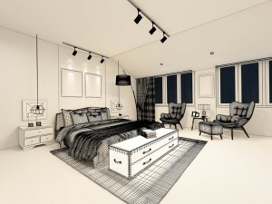 stylish bedroom complete 190 3Dモデル