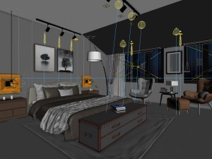 stylish bedroom complete 190 3Dモデル