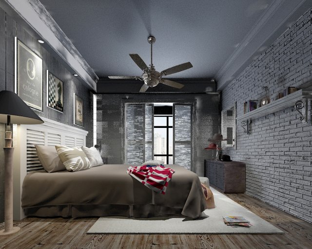 stylish bedroom complete 191 3D Model .c4d .max .obj .3ds .fbx .stl .blend 