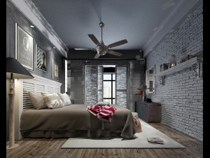 stylish bedroom complete 191 3D Model