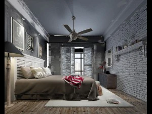 スタイリッシュなベッドルーム完成 191 3Dモデル