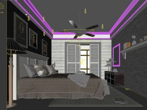 stylish bedroom complete 191 3D Model