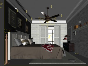 stylish bedroom complete 191 3D Model