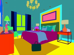 stylish bedroom complete 192 Model 3D