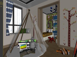stylish bedroom complete 193 Model 3D