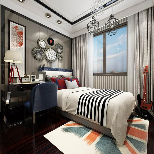 stylish bedroom complete 194 3D Model .c4d .max .obj .3ds .fbx .stl .blend 
