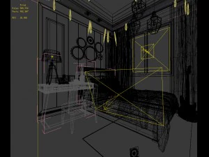 stylish bedroom complete 194 3D Model