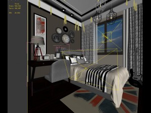 stylish bedroom complete 194 Modello 3D