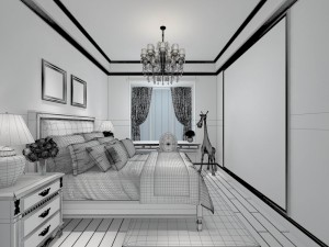 stylish bedroom complete 195 3D 模型