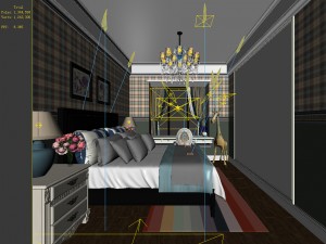 stylish bedroom complete 195 3D 模型