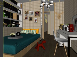 stylish bedroom complete 196 3D Модель