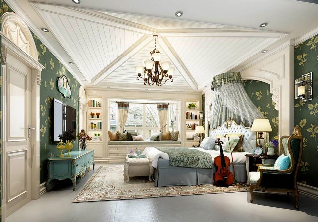 stylish bedroom complete 197 3D मॉडल .c4d .max .obj .3ds .fbx .stl .blend 