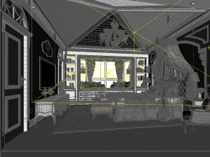 stylish bedroom complete 197 3D Model